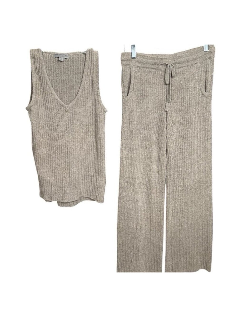 Barefoot Dreams Cozy Chic Lounge 2PC  Set Womens XS Knit Pullover Pants Matching
